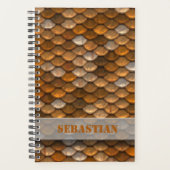 Aangepaste naam Steampunk Metallic Bronze Scales Planner (Voorkant)