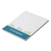 Aangepaste naam sterren blauw kinderen notitieblok (Linkerzijde)