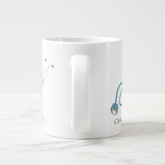 Aangepaste naam Stethoscoop Doctor Novelty Grote Koffiekop (Achterkant)