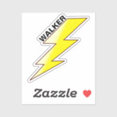 Aangepaste naam Sticker (Lightning Bolt) voor kind (Vel)