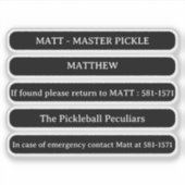 Aangepaste naam Sticker voor Pickleball Paddle Edg (Voorkant)