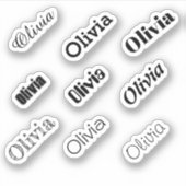 Aangepaste naam Stickers, zwart of wit naam sticke Sticker (Voorkant)