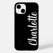 Aangepaste naam Stijlvol Modern Minimaal zwart Case-Mate iPhone Case (Achterkant)