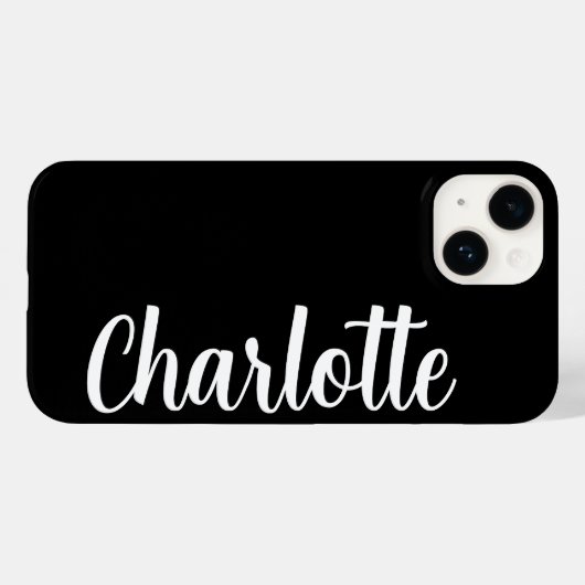 Aangepaste naam Stijlvol Modern Minimaal zwart Case-Mate iPhone Case (Achterkant (horizontaal))
