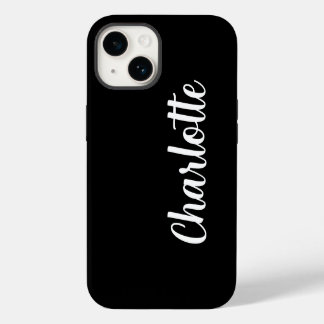 Aangepaste naam Stijlvol Modern Minimaal zwart iPhone 14 Hoesje