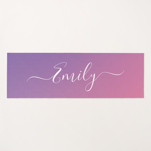 Aangepaste naam Stijlvol script wervelt ombre-verl Yogamat (Voorkant (horizontaal))