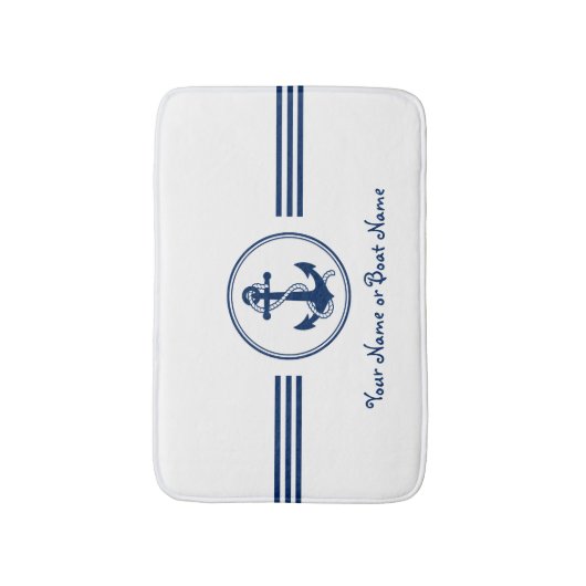 Aangepaste naam Stijlvolle Anker & Touw Badmat (Voorkant Verticaal)