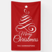 Aangepaste naam Stijlvolle kerstboombanner Spandoek (Verticaal)