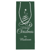 Aangepaste naam Stijlvolle kerstboomcadeautas Wijn Cadeautas (Achterkant)