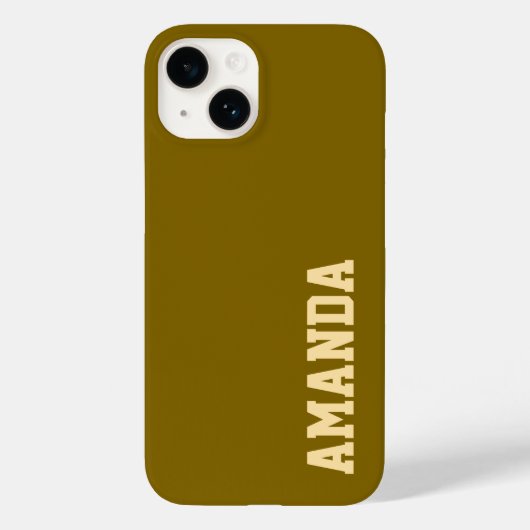 Aangepaste naam Stijlvolle moderne elegante bruine Case-Mate iPhone Case (Achterkant)