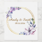 Aangepaste naam stijlvolle moderne elegante trouw. wijn etiket (Enkel label)