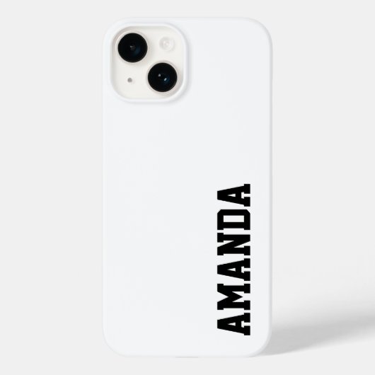Aangepaste naam Stijlvolle moderne elegante witte  Case-Mate iPhone Case (Achterkant)