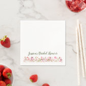 Aangepaste naam stijlvolle roze wilde bloemen brui servet (Insitu)