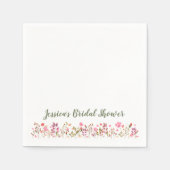 Aangepaste naam stijlvolle roze wilde bloemen brui servet (Voorkant)