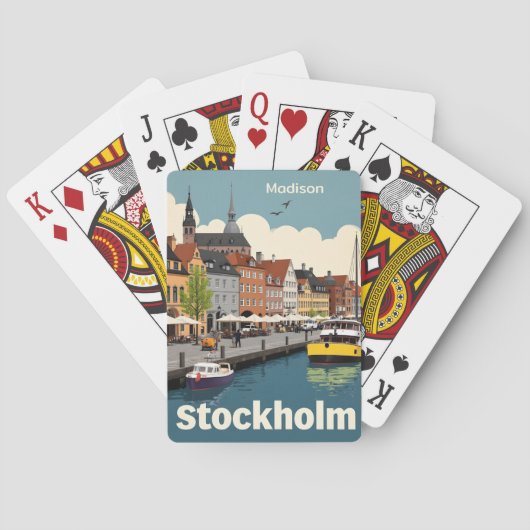 Aangepaste naam Stockholm Zweden Pokerkaarten (Achterkant)