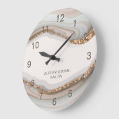 Aangepaste naam Stone Marble Agate Large Clock Grote Klok (Hoek)