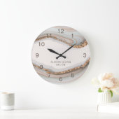 Aangepaste naam Stone Marble Agate Large Clock Grote Klok (Huis)