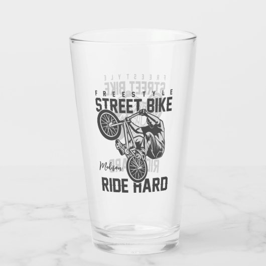 Aangepaste naam straatfiets glas (Achterkant)