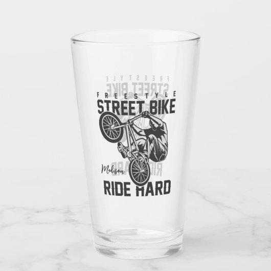 Aangepaste naam straatfiets glas (Voorkant)