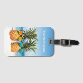 Aangepaste naam Strand Ananas Bagagelabel (Voorkant (horizontaal))
