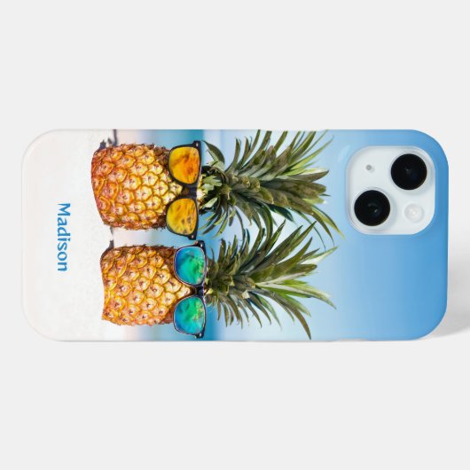 Aangepaste naam Strand Ananas Case-Mate iPhone Case (Achterkant (horizontaal))