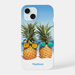 Aangepaste naam Strand Ananas iPhone 15 Case