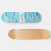 Aangepaste naam strand Waterverf Beach Waves Persoonlijk Skateboard (Horizontaal)