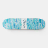Aangepaste naam strand Waterverf Beach Waves Persoonlijk Skateboard (Horizontaal)