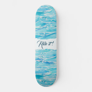 Aangepaste naam strand Waterverf Beach Waves Persoonlijk Skateboard