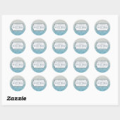 Aangepaste naam: strand, zand en water ronde sticker (Vel)