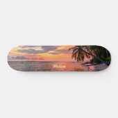 Aangepaste naam strand zonsondergang persoonlijk skateboard (Horizontaal)