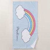 Aangepaste naam strandhanddoek voor Rainbow Sky Strandlaken (Voorkant)