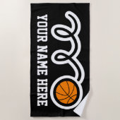 Aangepaste naam strandhanddoeken cadeau met basket strandlaken (Voorkant)