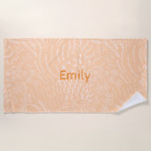 Aangepaste Naam Strandlaken –Zee Shell & Coral Pri (Voorkant)