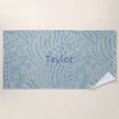 Aangepaste Naam Strandlaken-Zee Shell & Coral Prin Strandlaken (Voorkant)