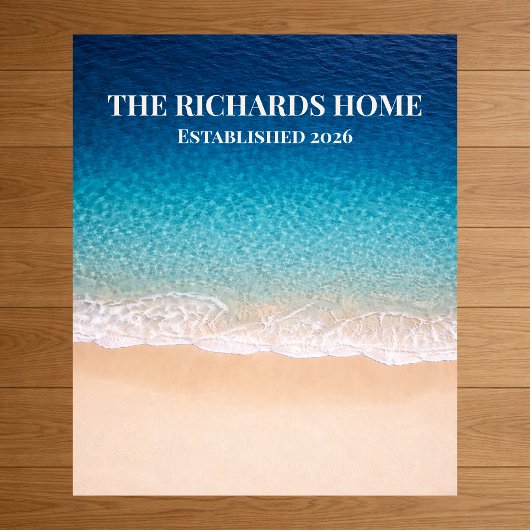 Aangepaste naam strandlijn poster