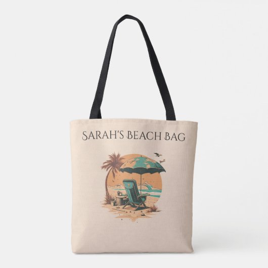 Aangepaste naam Strandtas, Canvas tas (Achterkant)