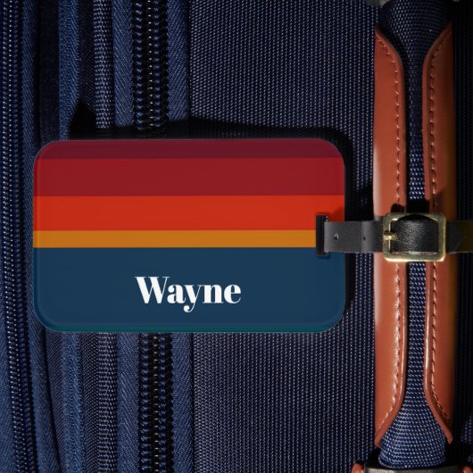 Aangepaste naam streept patroon bagagelabel (Voorkant Insitu 4)