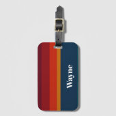 Aangepaste naam streept patroon bagagelabel (Voorkant (verticaal))