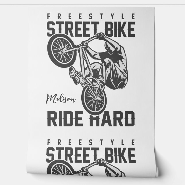 Aangepaste naam Street Bike Behang (Afrollen)