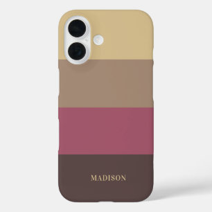Aangepaste naam Strepen Patroon iPhone 16 Hoesje