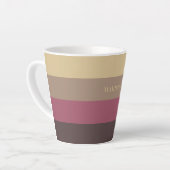 Aangepaste naam Strepen Patroon Latte Mok (Linkerhoek)