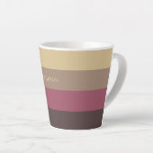 Aangepaste naam Strepen Patroon Latte Mok (Rechterhoek)