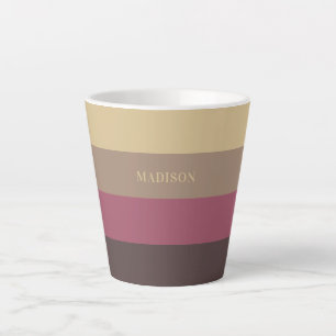 Aangepaste naam Strepen Patroon Latte Mok