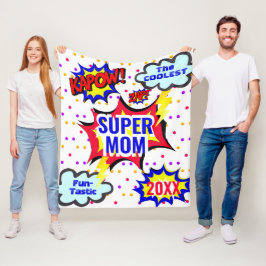 Aangepaste naam stripboek coolste super mama  fleece deken