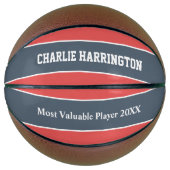 Aangepaste naam Stripes Pattern en tekstbasketbal Basketbal (Voorkant)