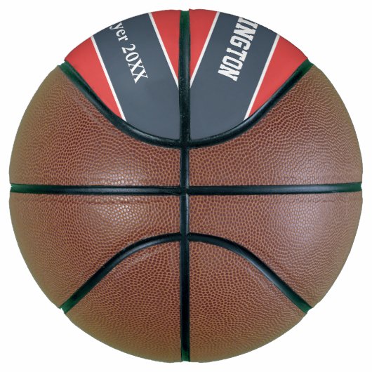 Aangepaste naam Stripes Pattern en tekstbasketbal Basketbal (Rechts)