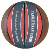 Aangepaste naam Stripes Pattern en tekstbasketbal Basketbal (Verticaal)