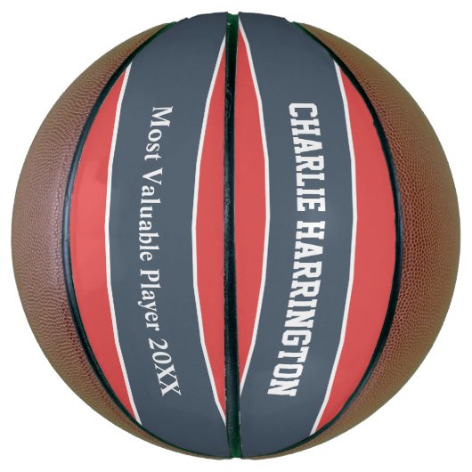 Aangepaste naam Stripes Pattern en tekstbasketbal Basketbal (Verticaal)