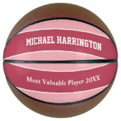 Aangepaste naam Stripes Pattern en tekstbasketbal Basketbal (Voorkant)